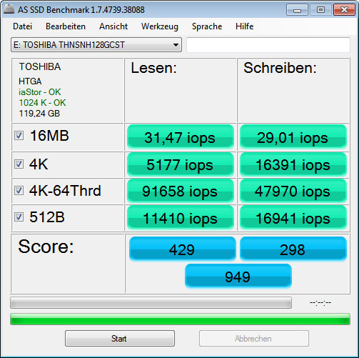 Toshiba HG5d 128GB SSD - AS SSD 3