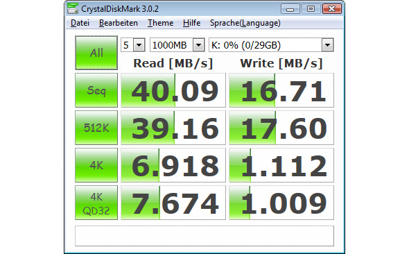 Samsung microSDHC Plus 32GB Class10  - MB-MPBGC - CrystalDiskMark