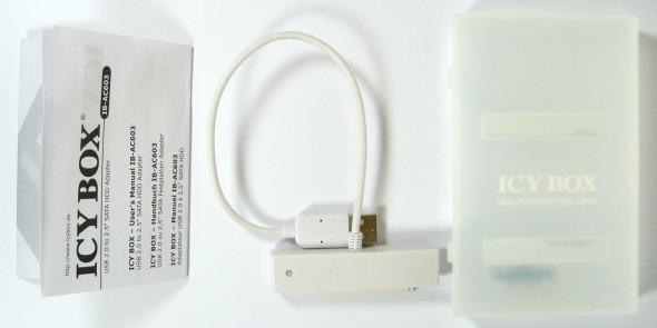 RaidSonic ICY BOX IB-AC603 USB-zu-SATA HDD-Adapter - Lieferumfang