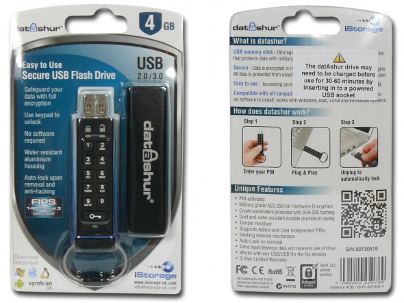 iStorage datAshur Secure USB Flash Drive - Verpackung