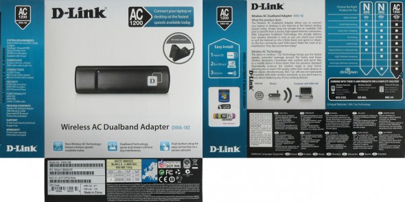 D-Link Wireless AC Dualband Adapter - DWA-182 - Verpackung