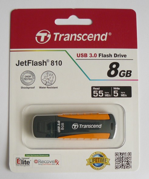 Transcend JetFlash 810 USB3.0 Flash Drive 8GB - Verpackung 1