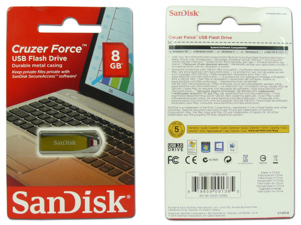 SanDisk Cruzer Force USB Flash Drive - Verpackung