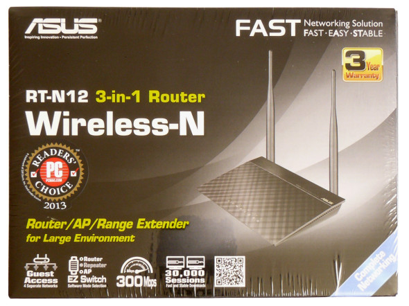 ASUS RT-N12 3-in-1 Router Wireless-N - Verpackung 1