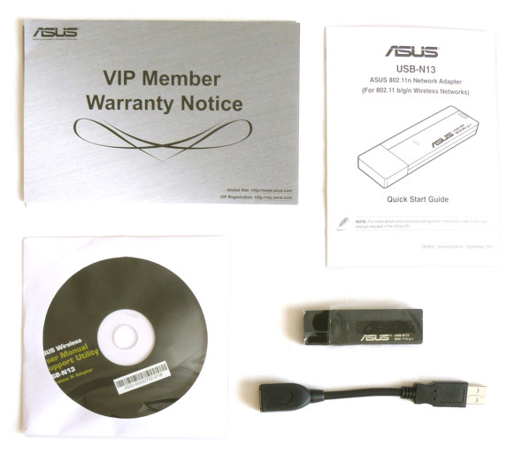 ASUS USB-N13 Wireless-N300 Adapter - Lieferumfang