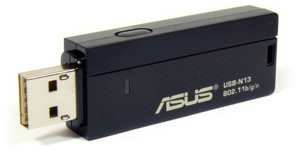 ASUS USB-N13 Wireless-N300 Adapter - Stick quer offen