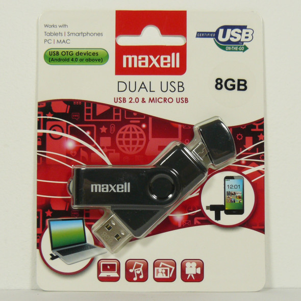 Maxell Dual-USB - USB-Stick 8GB - Verpackung 1