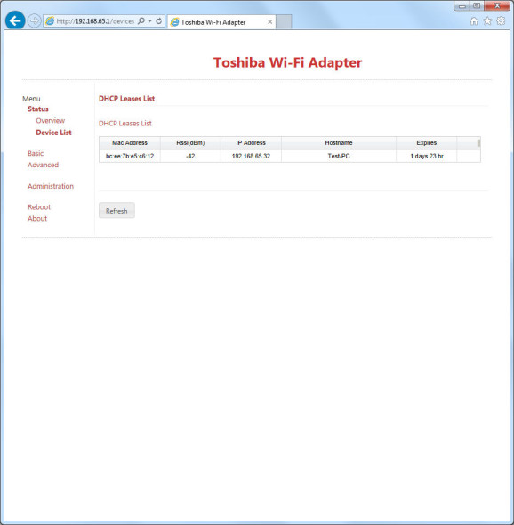 3DTester.de - Toshiba Stor.E Wireless Adapter - Weboberfläche 002