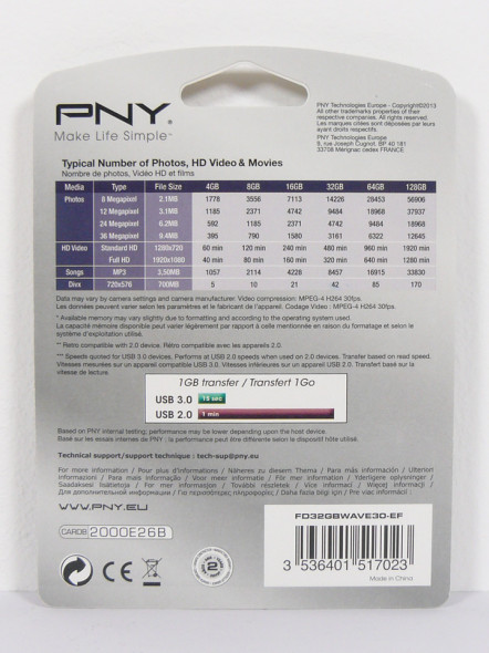 3DTester.de - PNY USB 3.0 Flash Drive 32GB - Verpackung 02