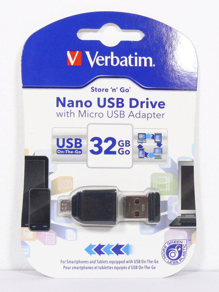 3DTester.de - Verbatim Store n Go Nano mit MicroUSB-Adapter - Verpackung 01
